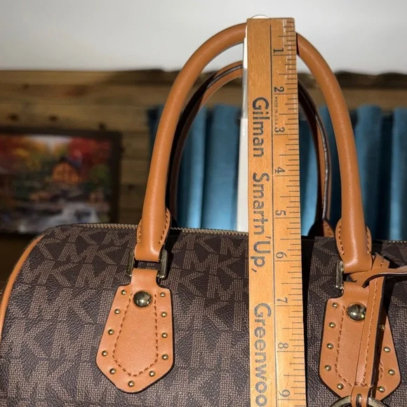 Michael Kors Signature Brown Satchel with Crossbody Strap - Picture 8 of 15